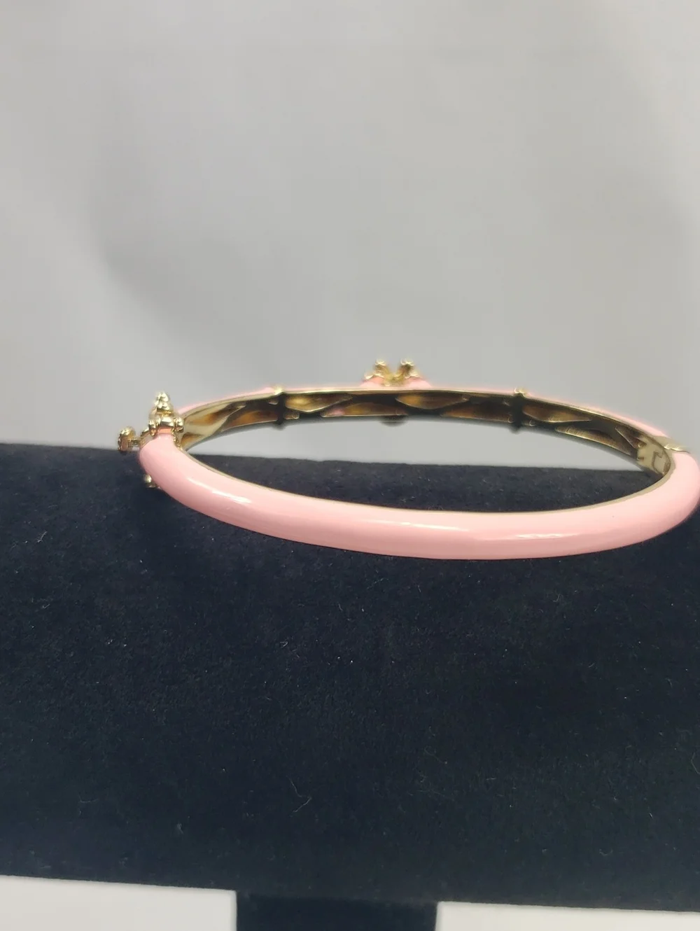 Disney Minnie Mouse Girls Pink Bangle Bracelet in Brass